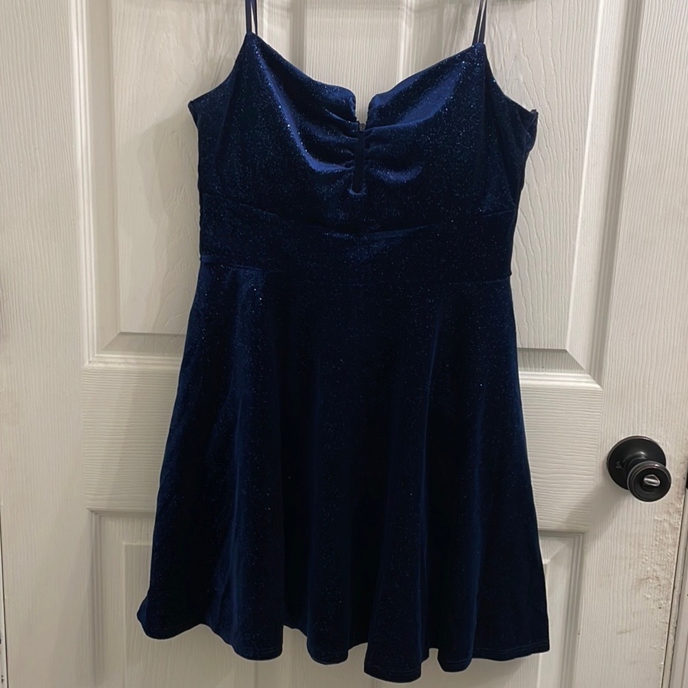 Emerald Sundae Navy Velvet Dress